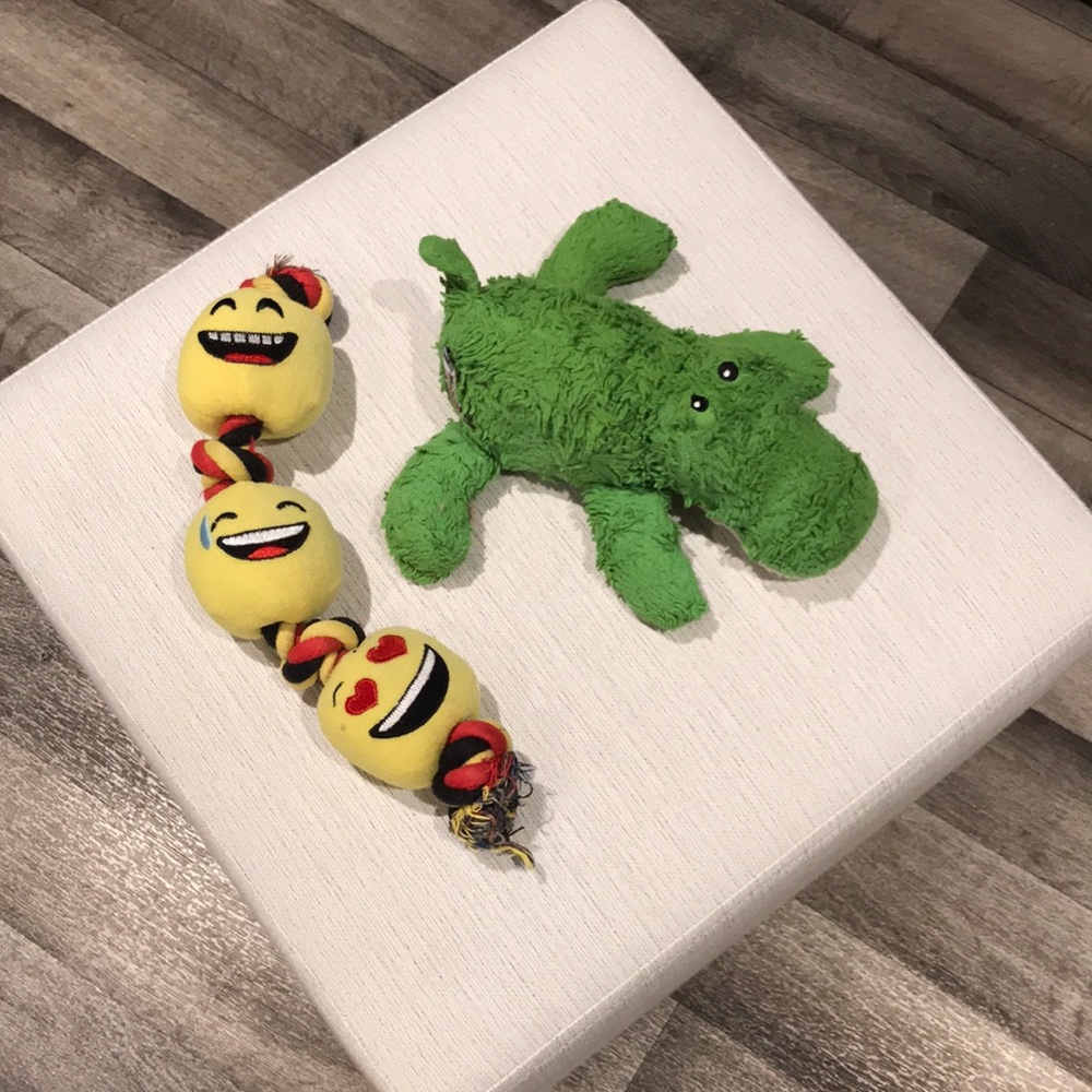 Happy Face Emoji 😍 and Kong Cozie Crocodile 🐊 Dog/Puppy Toys